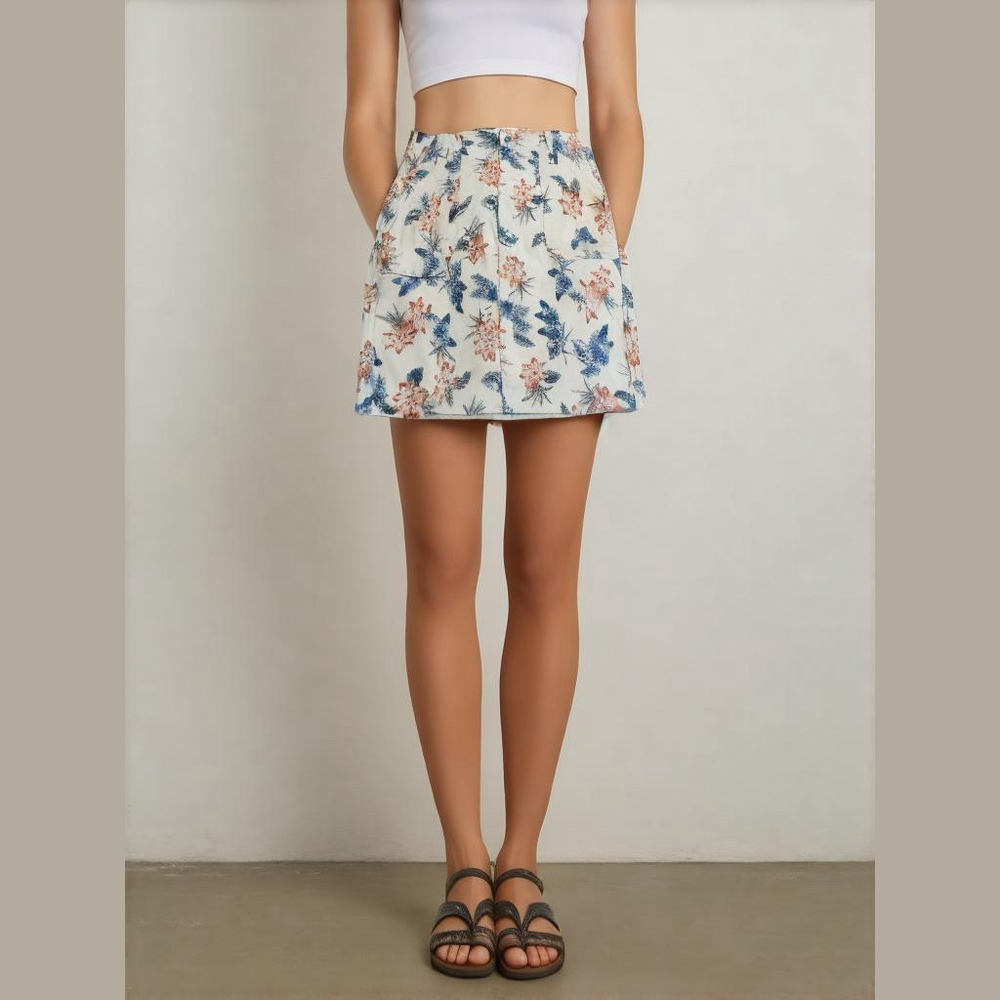 NWOT Seven Floral Twill Utility Skirt